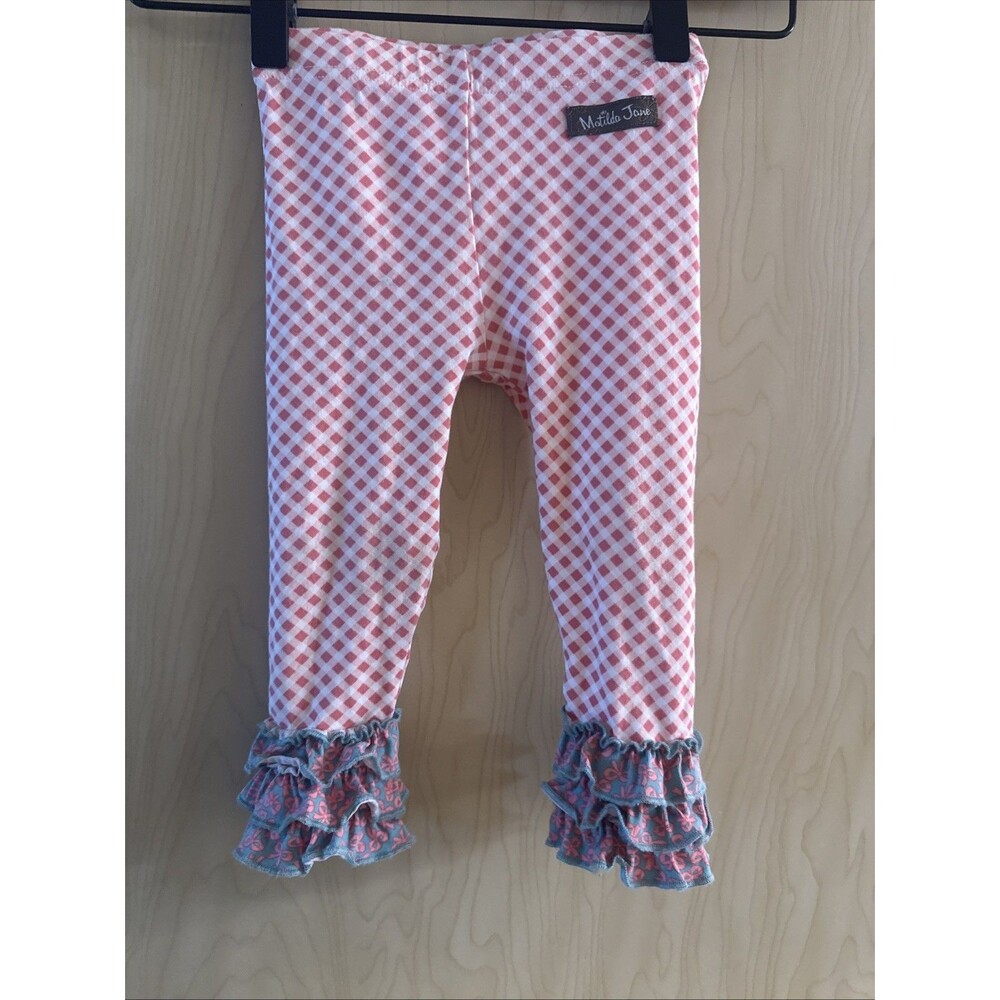 Matilda Jane Rose Tree Pink Plaid leggings 12-18 M